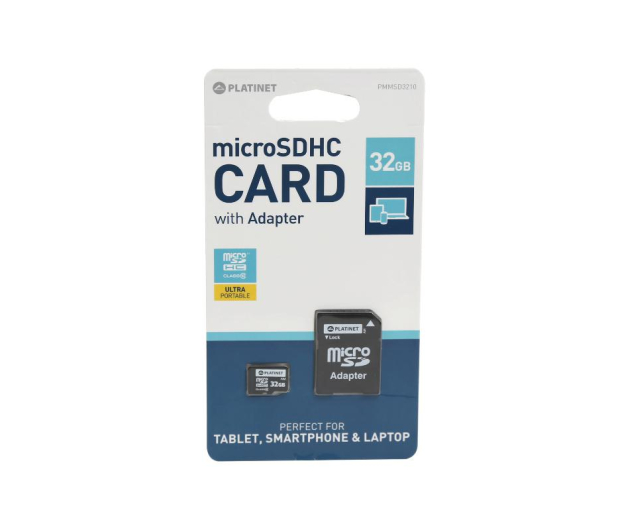 PLATINET Karta pamięci microSD 32GB + Adapter SD Class 10 High Speed - 1438389 - zdjęcie